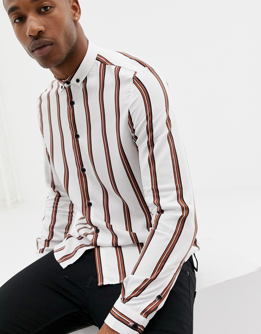 River Island shirt with stripes in white