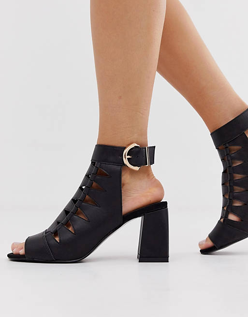 River Island shoe boots with cut out in black | ASOS