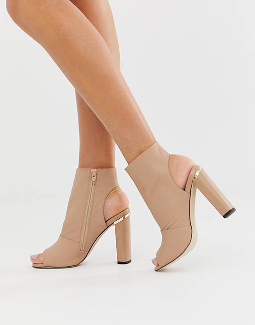 River Island shoe boots with peep toe in nude
