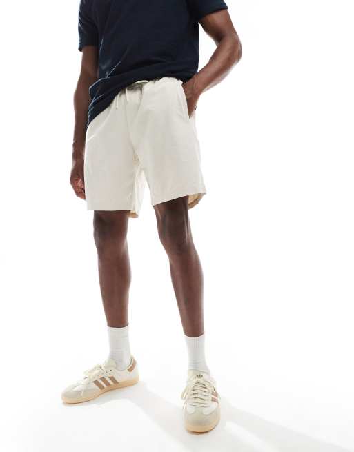 River Island - Short à enfiler en lin mélangé - Taupe clair