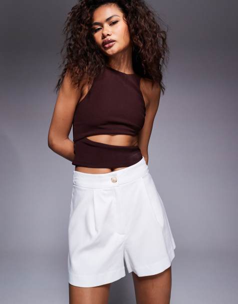 River Island - Short ajusté en lin - Blanc - view 1