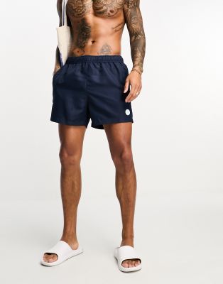 River Island shorter length swim shorts in navy - ASOS Price Checker