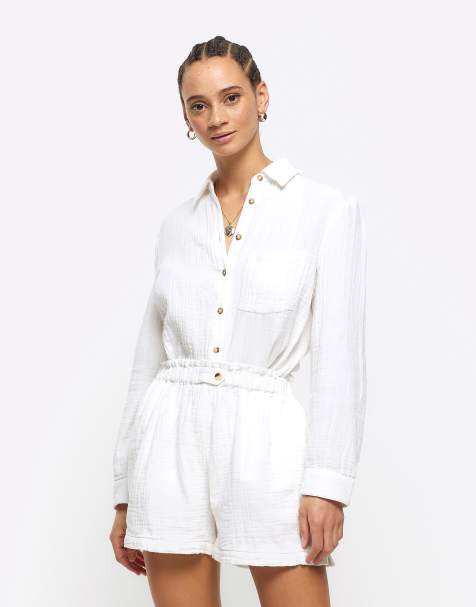 River Island - Short d'ensemble aspect lin - Blanc - view 1