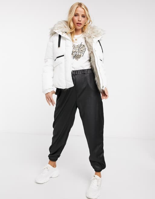 River island cheap white puffer coat