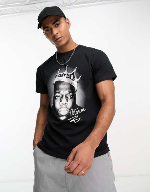 Plus Size Notorious Big Chest Print License T-shirt