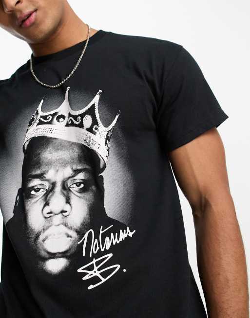 Plus Size Notorious Big Chest Print License T-shirt