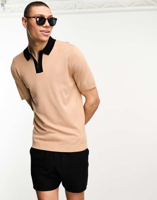 Contrast collar polo clearance shirt