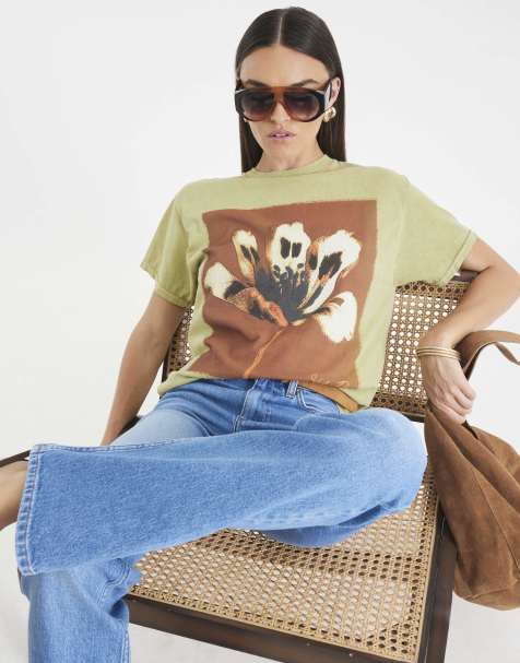River Island Short sleeve floral print t-shirt in green - view 1