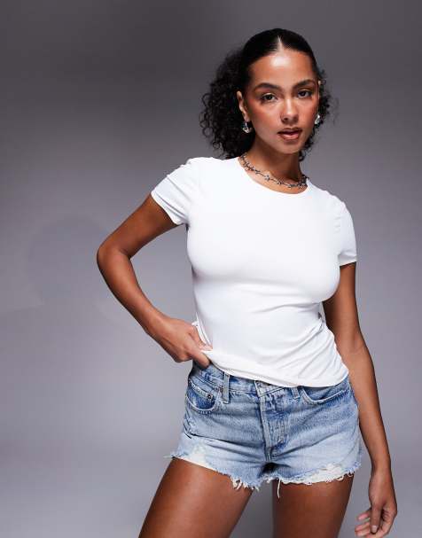 River Island short sleeve jersey tee in white - view 1