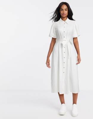 midi shirt dress short sleeve