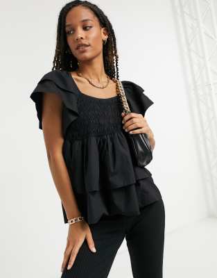 black smock top