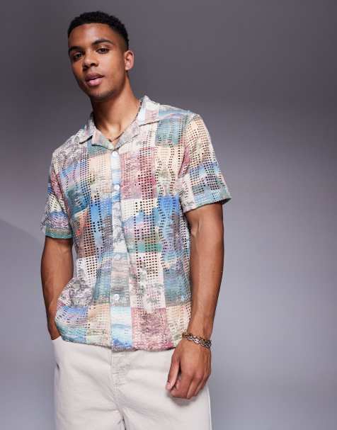 River Island short sleeve shirt in Japanese scenic print - view 1