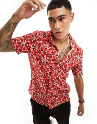 River Island short sleeve shirt in red