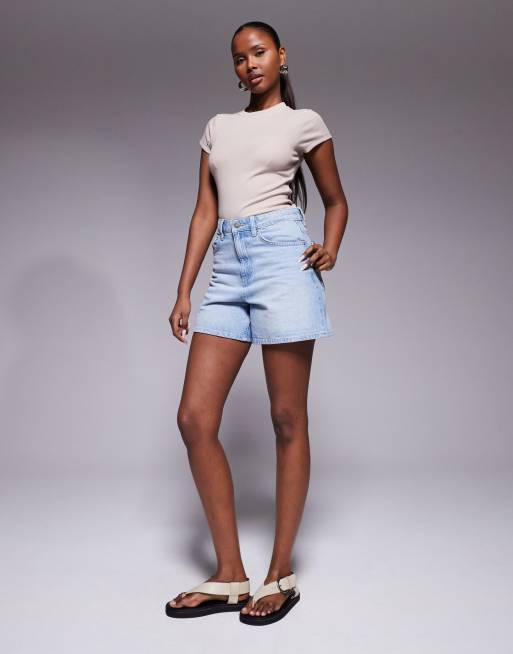 River Island short sleeved ribbed top in light beige, 2 of 4