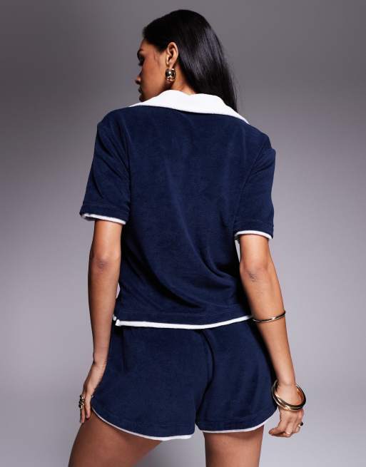 River Island shorts in navy terrycloth - part of a set