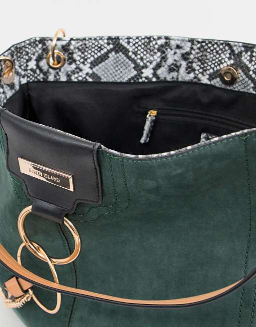 River island best sale green slouch bag