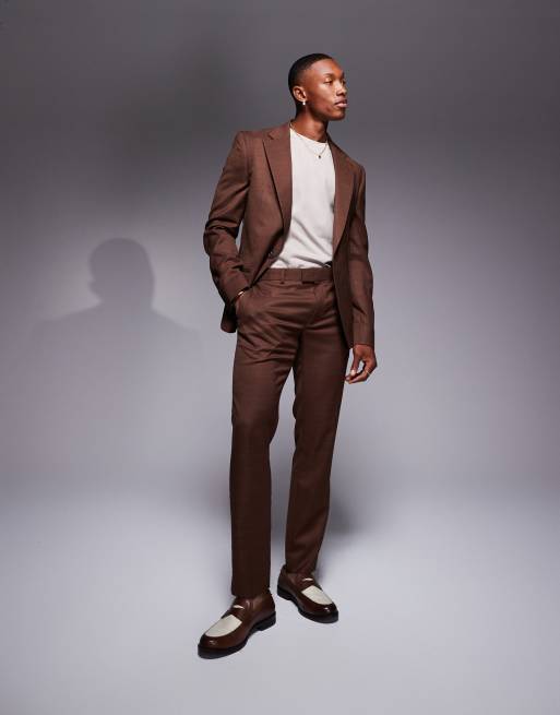 River Island - Single breasted colbert in roestbruin, 4 van 5