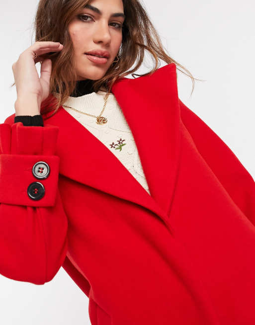 River island red sales coat womens