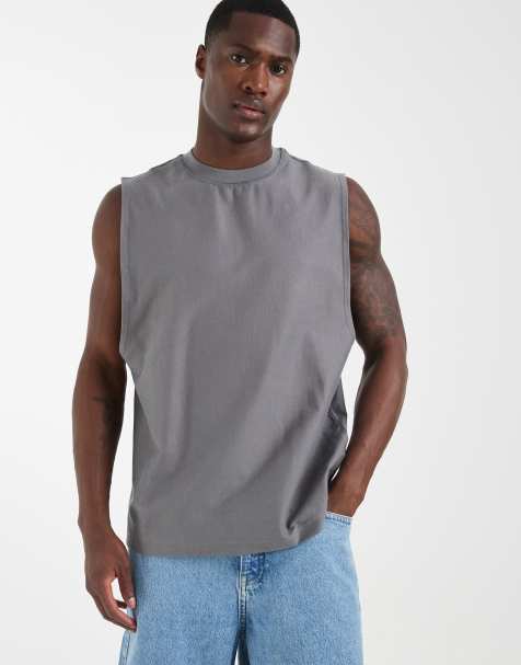 River Island singlet in dark grey - view 1
