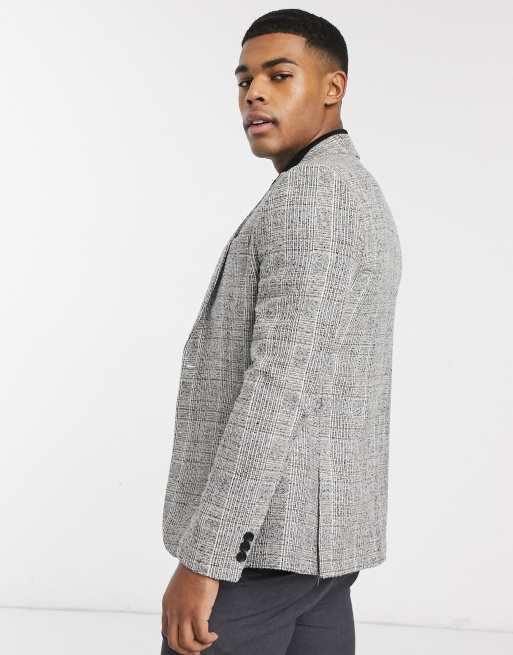 River Island skinny blazer in grey check, 2 of 4