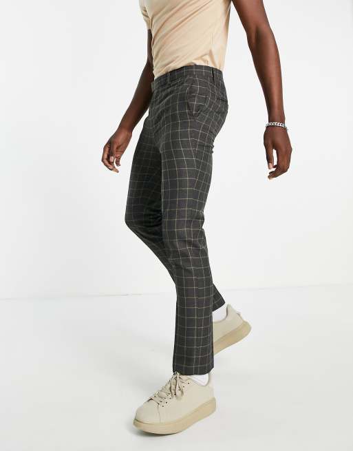 River Island skinny check pants in gray, 3 of 4