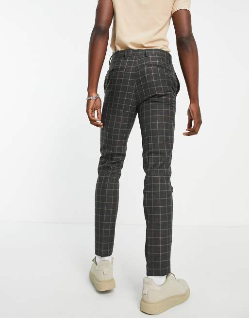 River Island skinny check trousers in grey, 2 of 4