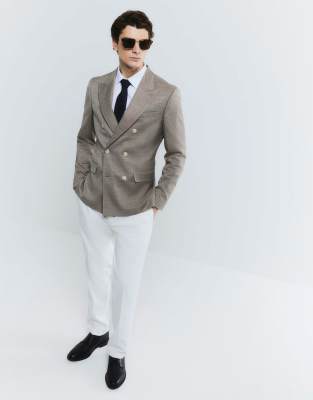 River Island Skinny Double Breasted Suit Jacket