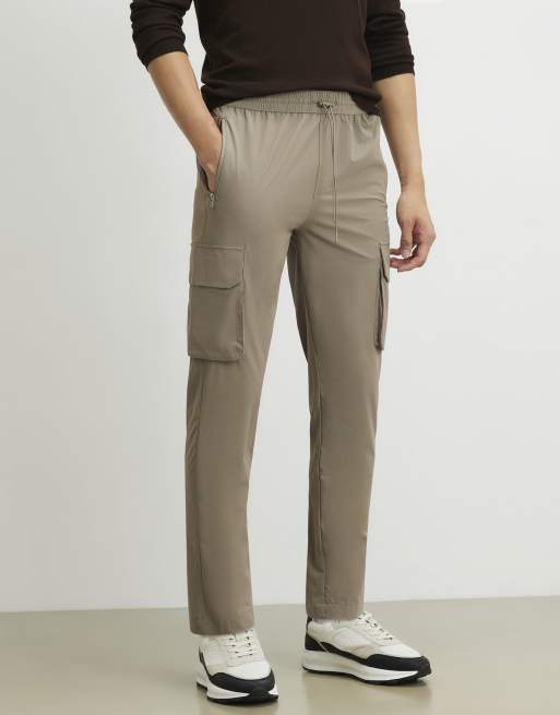 River Island Skinny fit cargo pants in stone, 2 of 4