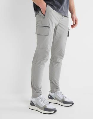 River Island Skinny fit cargo trousers in grey