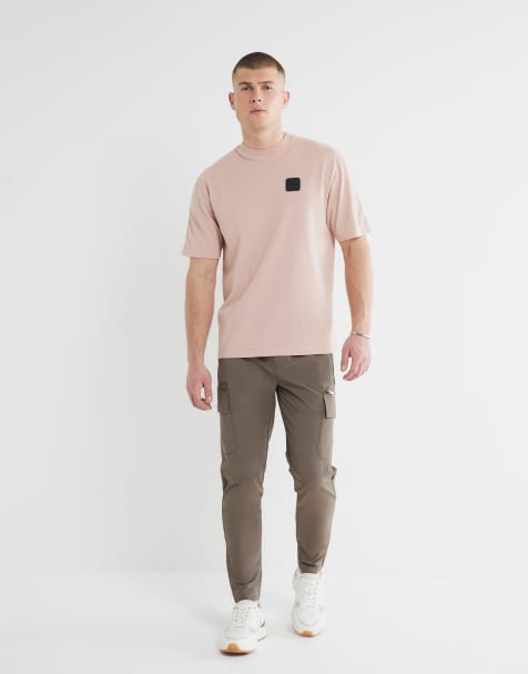River Island Skinny fit cargo trousers in stone - medium - view 1