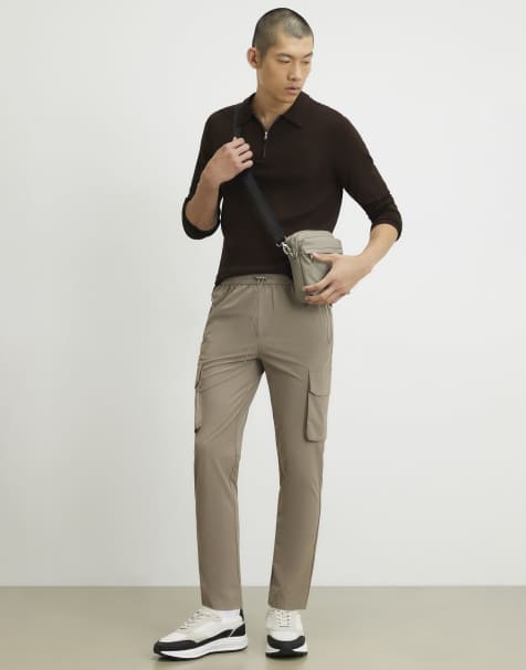 River Island Skinny fit cargo trousers in stone - view 1