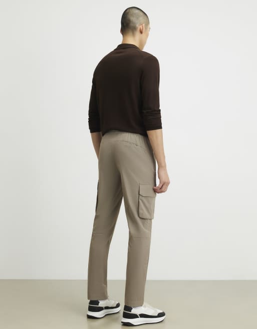 River Island Skinny fit cargo trousers in stone, 4 of 4