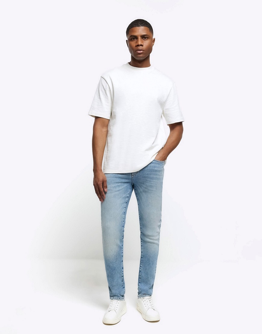 River Island Skinny fit catfish jeans in blue - light