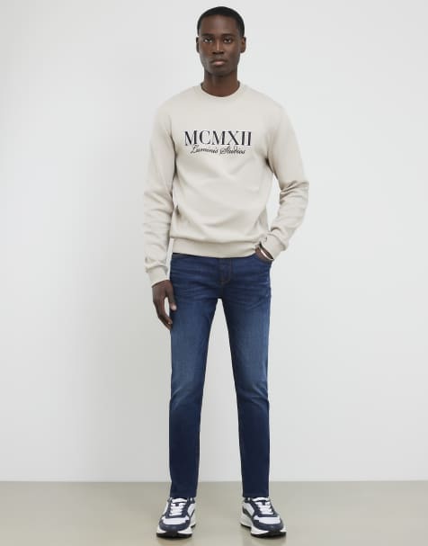 River Island Skinny fit mid wash jeans in blue  - view 1