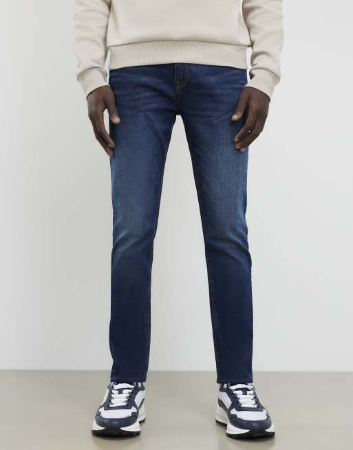 River Island Skinny fit mid wash jeans in blue , 3 of 4