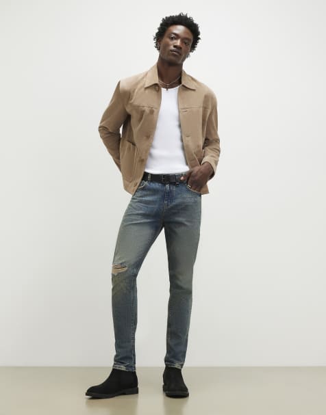 River Island Skinny fit ripped jeans in denim - dark - view 1