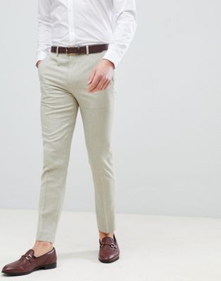 River Island Skinny Fit Smart Trousers In Stone
