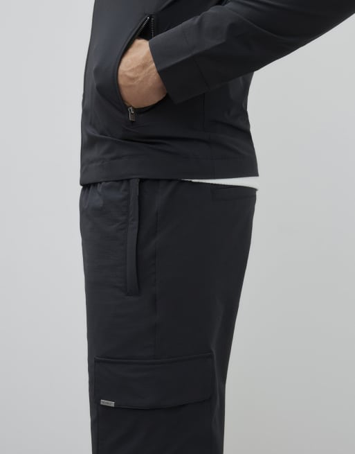 River Island Skinny fit stretch cargo trousers in black, 2 of 4
