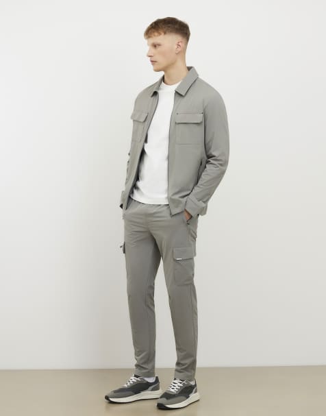 River Island Skinny fit stretch cargo trousers in grey - view 1