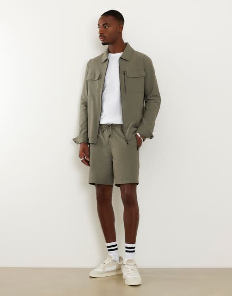 River Island Skinny fit stretch shorts in green - light - view 1