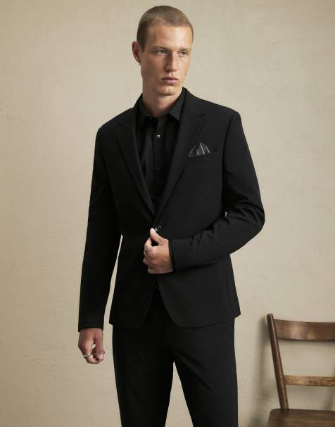 River Island Skinny fit stretch suit jacket in black - view 1