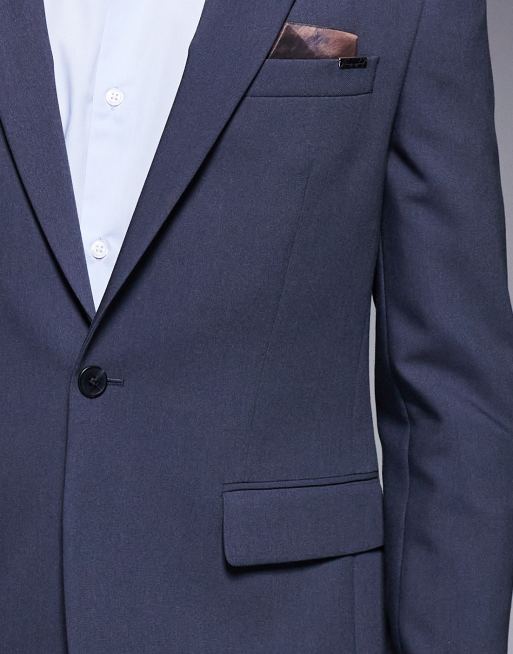River Island skinny fit suit jacket in medium blue , 4 of 5