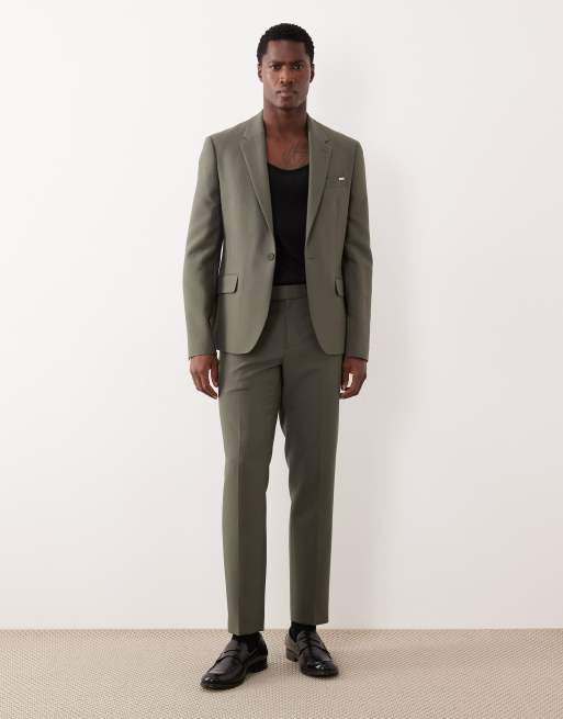 River Island skinny fit suit jacket in medium green, 2 of 5
