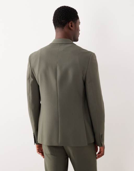 River Island skinny fit suit jacket in medium green, 3 of 5