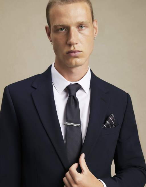 River Island Skinny Fit Suit Jacket In Navy , 3 of 4
