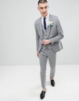grey skinny fit suit