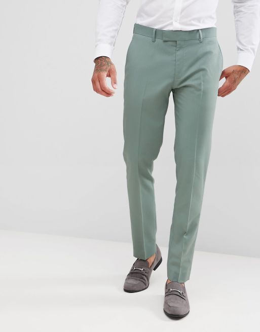 River Island skinny fit suit in mint | ASOS