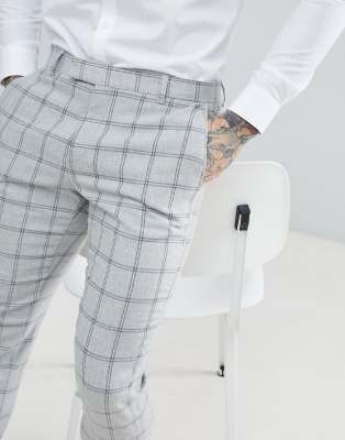 river island mens check trousers