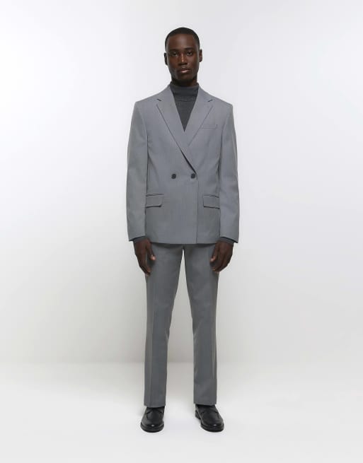 River Island Skinny fit twill suit trousers in grey ASOS - Main Image