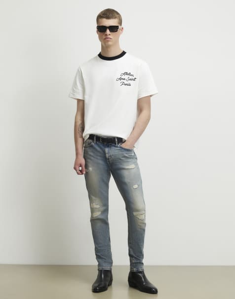 River Island Skinny fit washed ripped jeans in denim - light - view 1